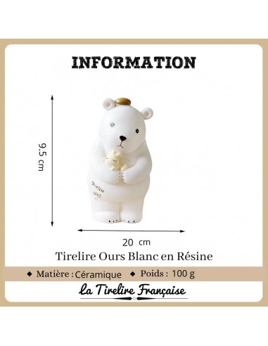 Tirelire Ours Blanc En Résine 50-70% off 