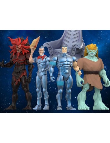 SilverHawks - Série 2 - Set de 4 figurines + le trône de transformation pas cher 