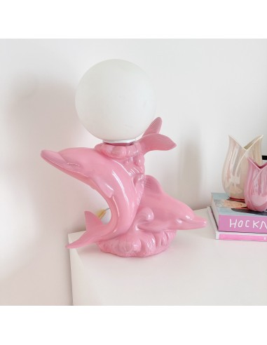 Lampe dauphins rose shop