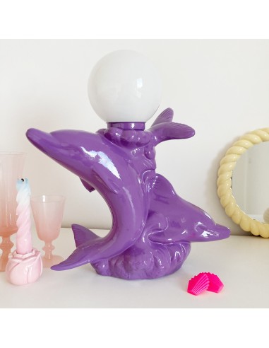 Lampe dauphins 80’s violette l'achat 