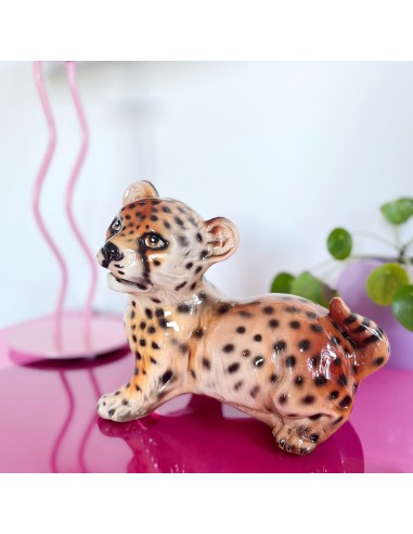 Bébé statue leopard céramique italienne 80s à prix réduit toute l'année