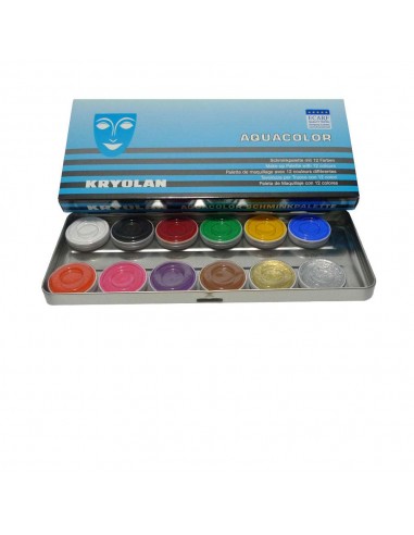 Palette maquillage aqua kryolan 4 ml 12 couleurs de la marque